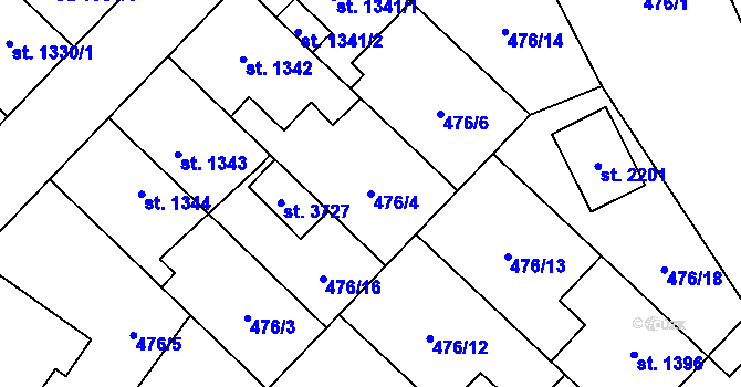 Parcela st. 476/4 v KÚ Čáslav, Katastrální mapa