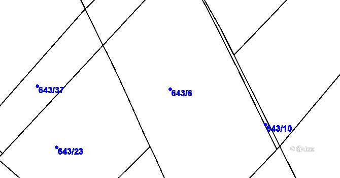 Parcela st. 643/6 v KÚ Čáslav, Katastrální mapa