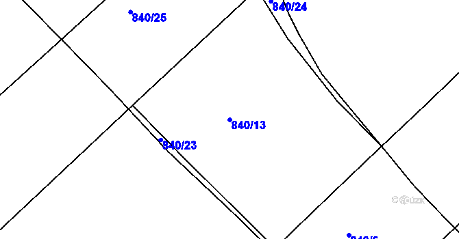 Parcela st. 840/13 v KÚ Čáslav, Katastrální mapa