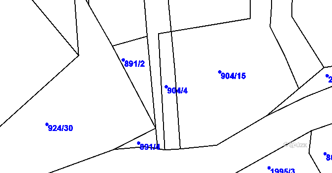 Parcela st. 904/4 v KÚ Čáslav, Katastrální mapa