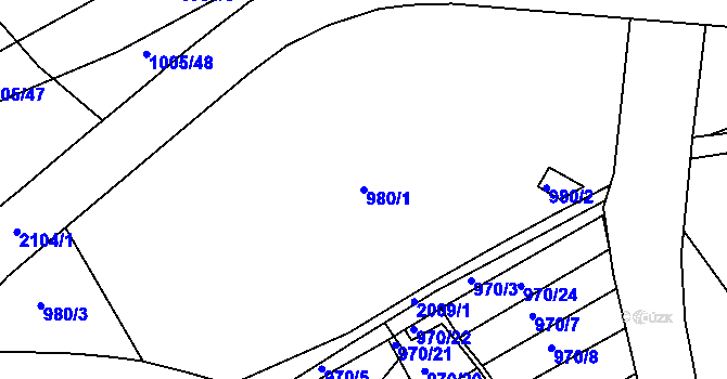 Parcela st. 980/1 v KÚ Čáslav, Katastrální mapa