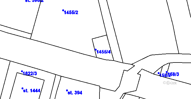 Parcela st. 1455/4 v KÚ Čáslav, Katastrální mapa