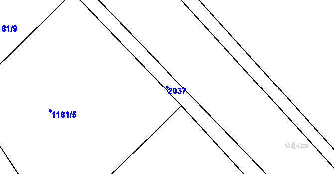 Parcela st. 2037 v KÚ Čáslav, Katastrální mapa