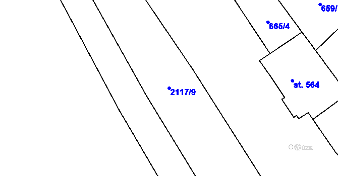 Parcela st. 2117/9 v KÚ Čáslav, Katastrální mapa