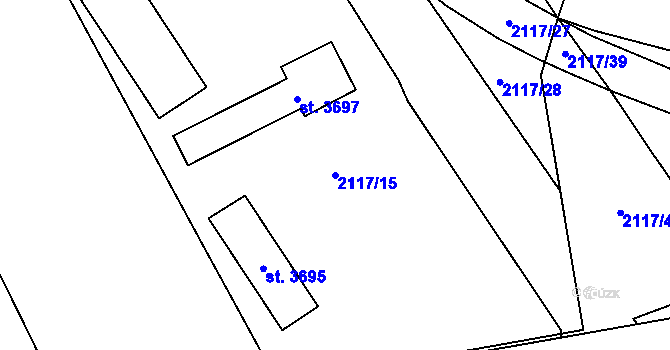 Parcela st. 2117/15 v KÚ Čáslav, Katastrální mapa