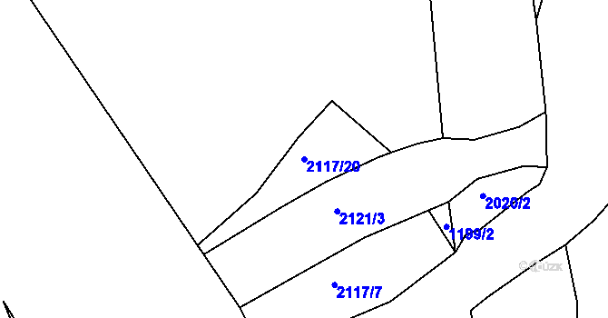 Parcela st. 2117/20 v KÚ Čáslav, Katastrální mapa
