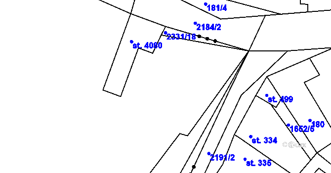 Parcela st. 2331/19 v KÚ Čáslav, Katastrální mapa