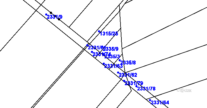 Parcela st. 2335/3 v KÚ Čáslav, Katastrální mapa