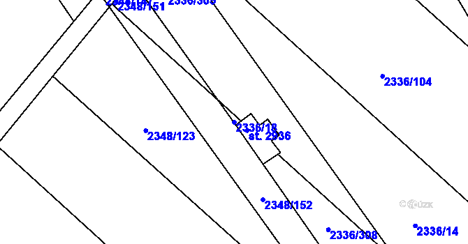 Parcela st. 2336/18 v KÚ Čáslav, Katastrální mapa