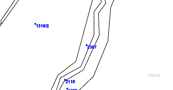 Parcela st. 2367 v KÚ Čáslav, Katastrální mapa