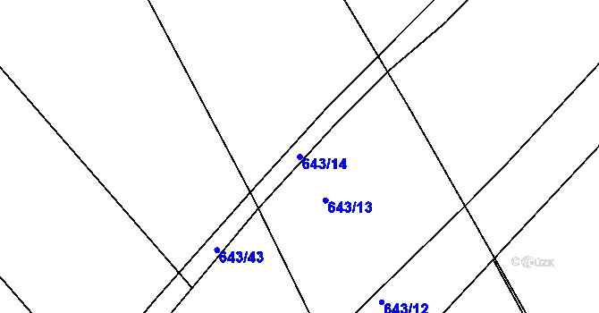Parcela st. 643/14 v KÚ Čáslav, Katastrální mapa