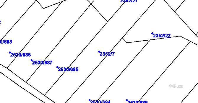 Parcela st. 2352/7 v KÚ Čáslav, Katastrální mapa