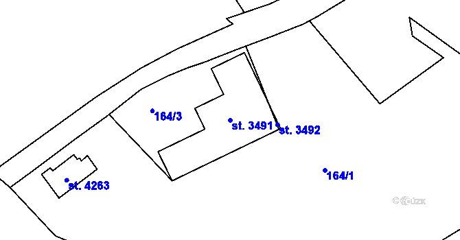 Parcela st. 3491 v KÚ Čáslav, Katastrální mapa