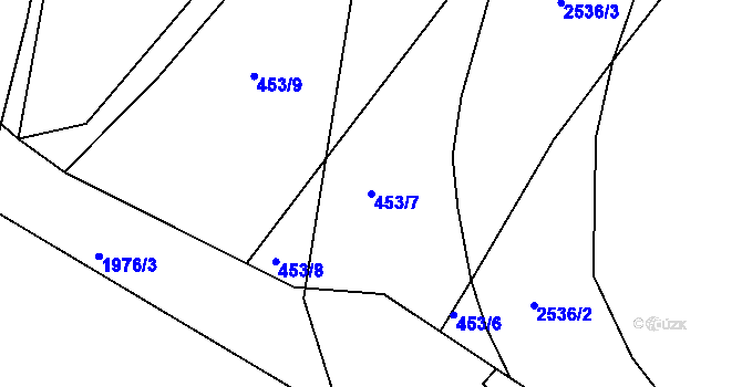 Parcela st. 453/7 v KÚ Čáslav, Katastrální mapa