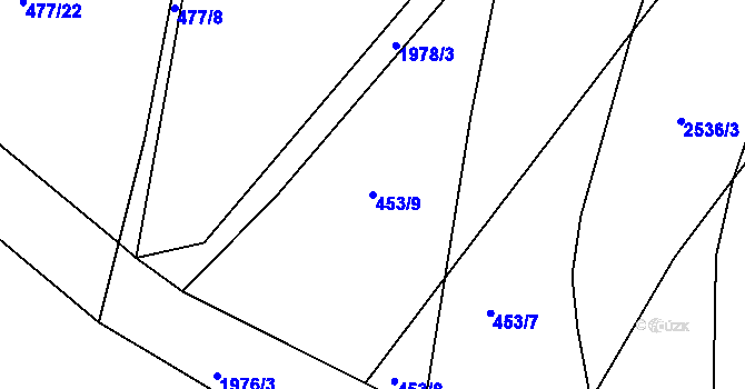 Parcela st. 453/9 v KÚ Čáslav, Katastrální mapa