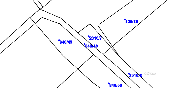 Parcela st. 840/48 v KÚ Čáslav, Katastrální mapa