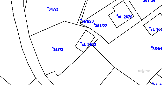 Parcela st. 3512 v KÚ Čáslav, Katastrální mapa