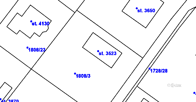 Parcela st. 3523 v KÚ Čáslav, Katastrální mapa