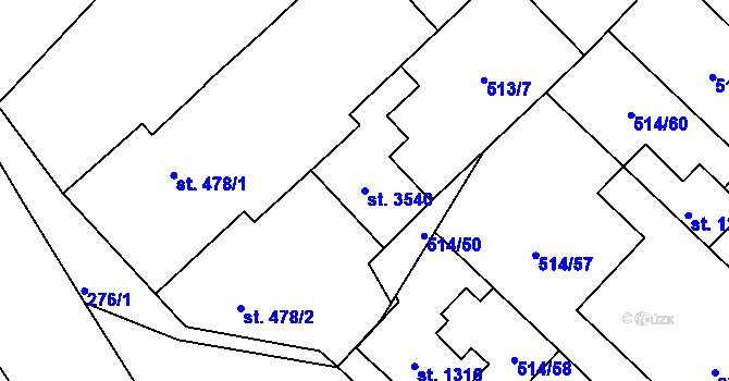 Parcela st. 3540 v KÚ Čáslav, Katastrální mapa