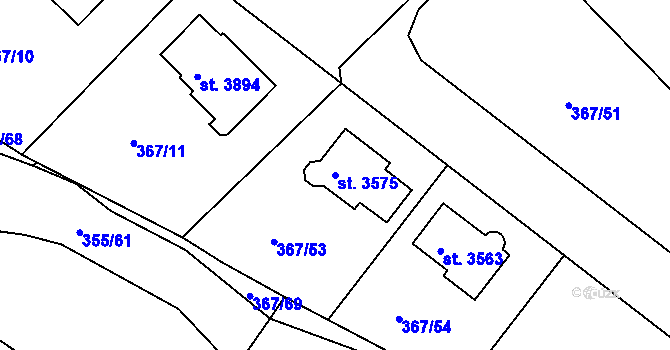 Parcela st. 3575 v KÚ Čáslav, Katastrální mapa