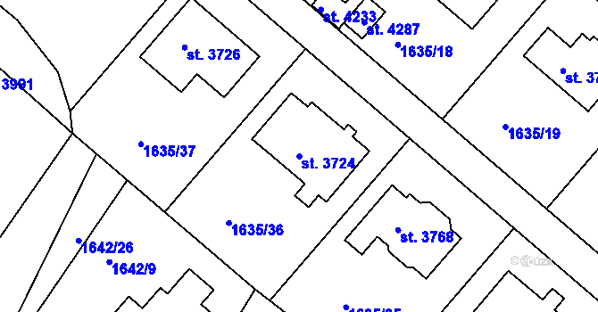 Parcela st. 3724 v KÚ Čáslav, Katastrální mapa