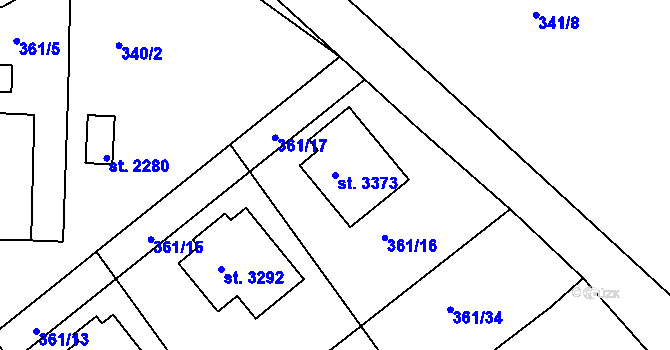 Parcela st. 3373 v KÚ Čáslav, Katastrální mapa