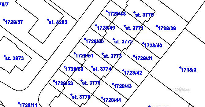 Parcela st. 3773 v KÚ Čáslav, Katastrální mapa