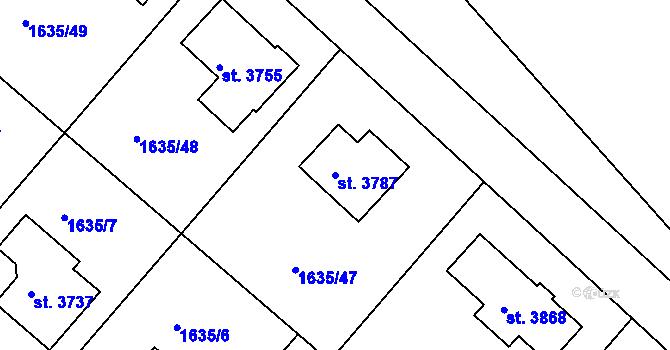 Parcela st. 3787 v KÚ Čáslav, Katastrální mapa