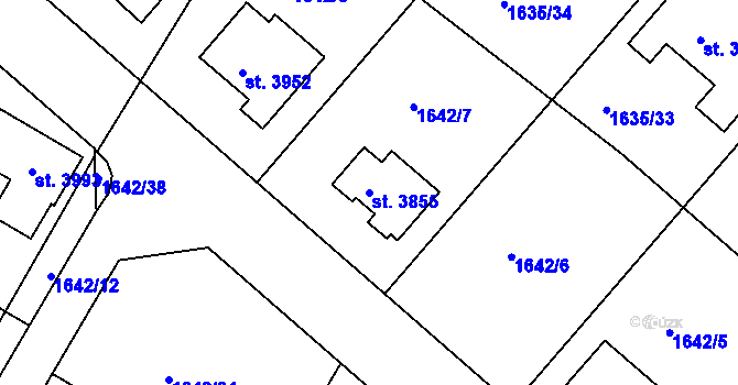 Parcela st. 3855 v KÚ Čáslav, Katastrální mapa