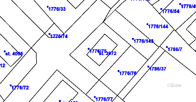 Parcela st. 3972 v KÚ Čáslav, Katastrální mapa