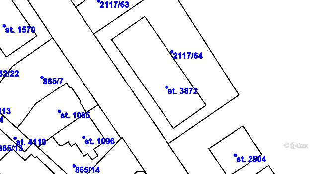 Parcela st. 3872 v KÚ Čáslav, Katastrální mapa