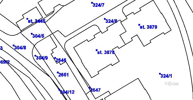 Parcela st. 3878 v KÚ Čáslav, Katastrální mapa