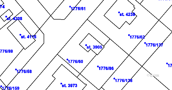 Parcela st. 3905 v KÚ Čáslav, Katastrální mapa
