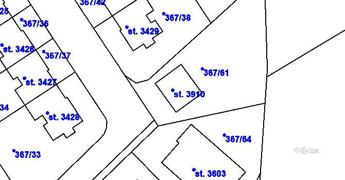Parcela st. 3910 v KÚ Čáslav, Katastrální mapa