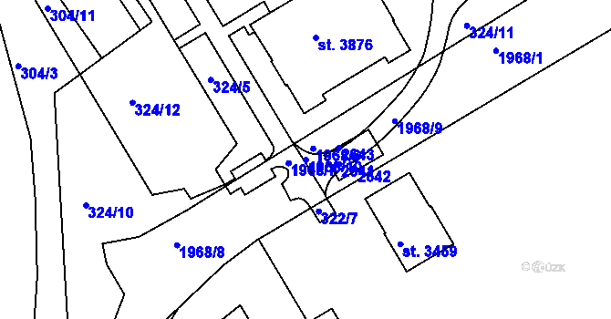 Parcela st. 1968/10 v KÚ Čáslav, Katastrální mapa