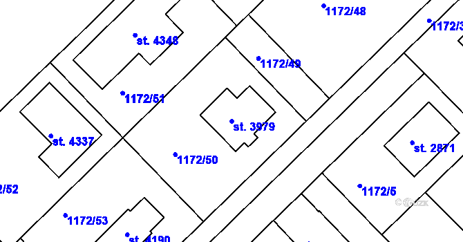 Parcela st. 3979 v KÚ Čáslav, Katastrální mapa