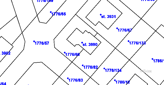 Parcela st. 3990 v KÚ Čáslav, Katastrální mapa