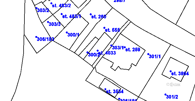 Parcela st. 4033 v KÚ Čáslav, Katastrální mapa