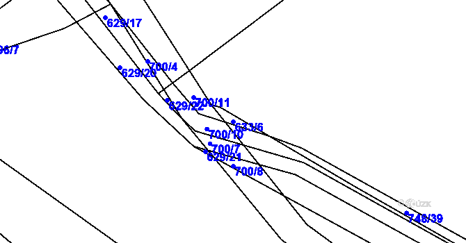 Parcela st. 633/6 v KÚ Čáslav, Katastrální mapa