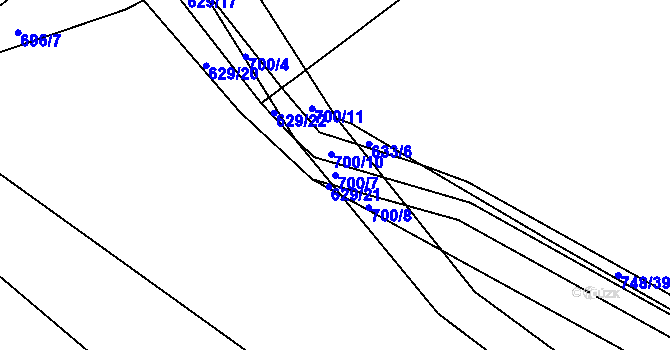 Parcela st. 700/7 v KÚ Čáslav, Katastrální mapa