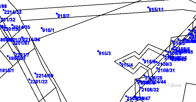 Parcela st. 915/3 v KÚ Čáslav, Katastrální mapa