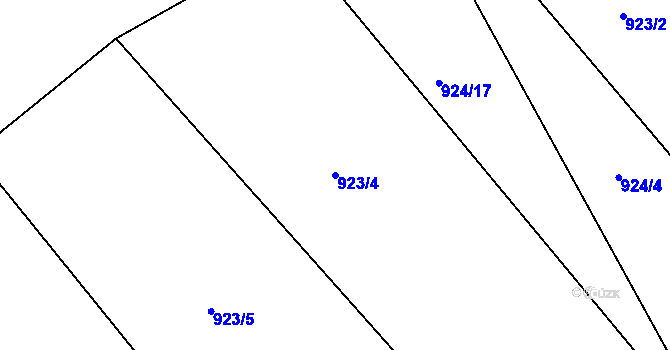 Parcela st. 923/4 v KÚ Čáslav, Katastrální mapa