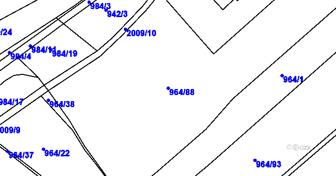 Parcela st. 964/88 v KÚ Čáslav, Katastrální mapa