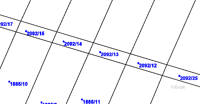 Parcela st. 2092/13 v KÚ Čáslav, Katastrální mapa