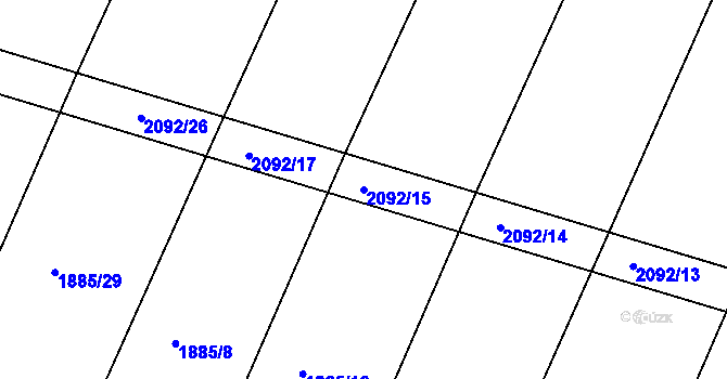 Parcela st. 2092/15 v KÚ Čáslav, Katastrální mapa
