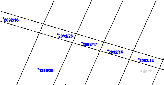 Parcela st. 2092/17 v KÚ Čáslav, Katastrální mapa