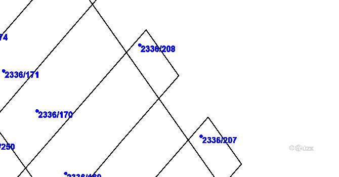 Parcela st. 2336/206 v KÚ Čáslav, Katastrální mapa