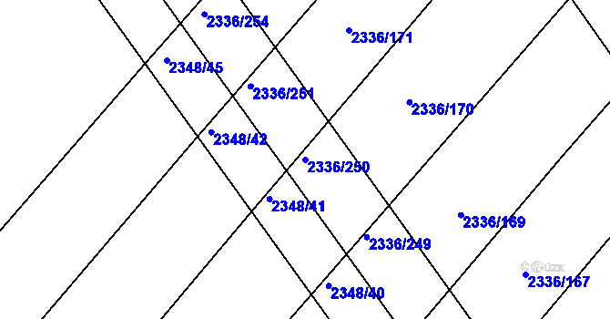 Parcela st. 2336/250 v KÚ Čáslav, Katastrální mapa