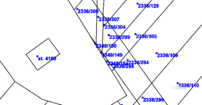 Parcela st. 2348/149 v KÚ Čáslav, Katastrální mapa