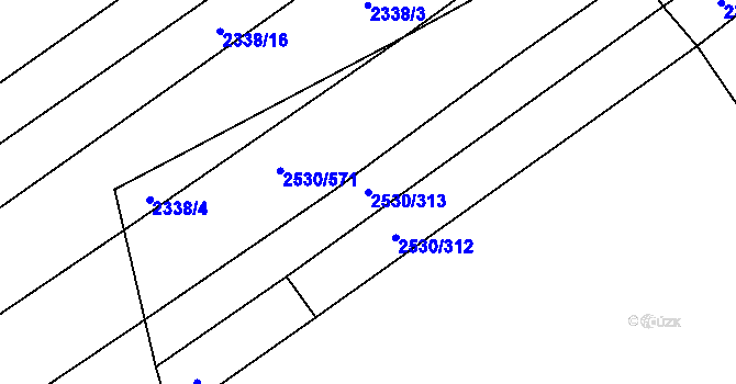 Parcela st. 2530/313 v KÚ Čáslav, Katastrální mapa